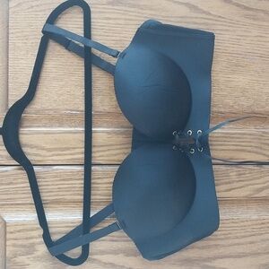 FallSweet NWOT Corset Bra 38D Push-Up Padded Bra Adds Two Cups Black Wire Free